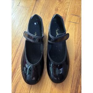 Theatricals Girls Tap Shoes Patent Black Strap 13